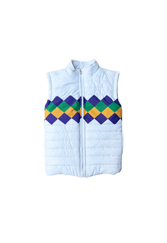 Youth Waterproof White Reversible Puffer Vest