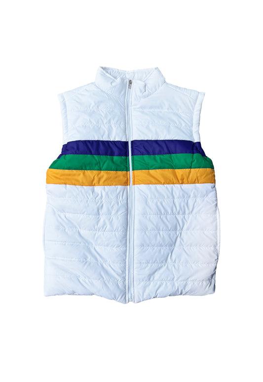 Adult Waterproof White Reversible Puffer Vest