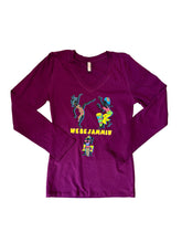 We Be Jammin Trio Women's Long Sleeve Fitted V-Neck T-shirt