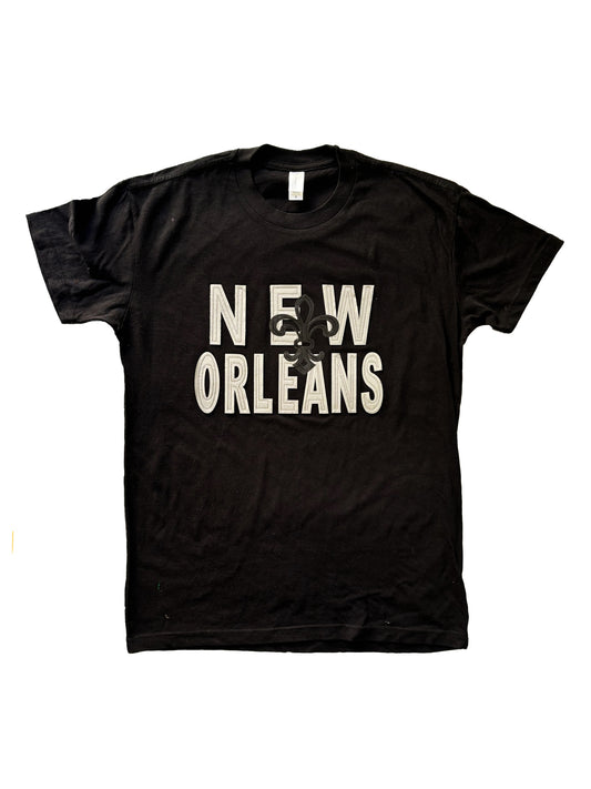 New Orleans Fleur de Lis with Stitching Effect T-Shirt