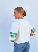 Sequin Krewe Short Sleeve Crop Pullover