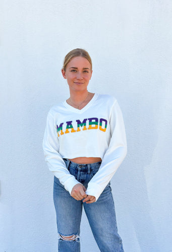 Mambo Vintage Crop Pullover - White