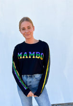 Sequin Mambo Crop Pullover - Black