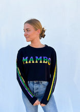 Sequin Mambo Crop Pullover - Black