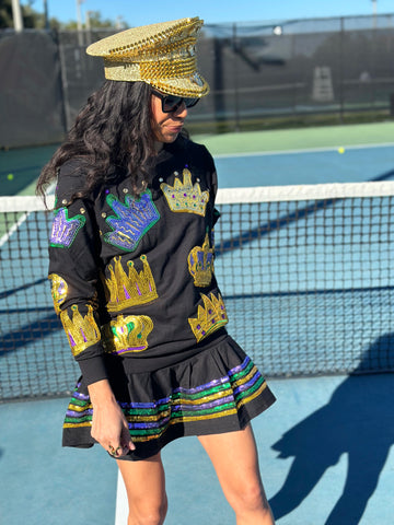 Pull adulte en French Terry avec appliqué Couronne