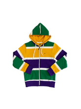 Thick Stripe Rugby Youth Zip Up Hoodie