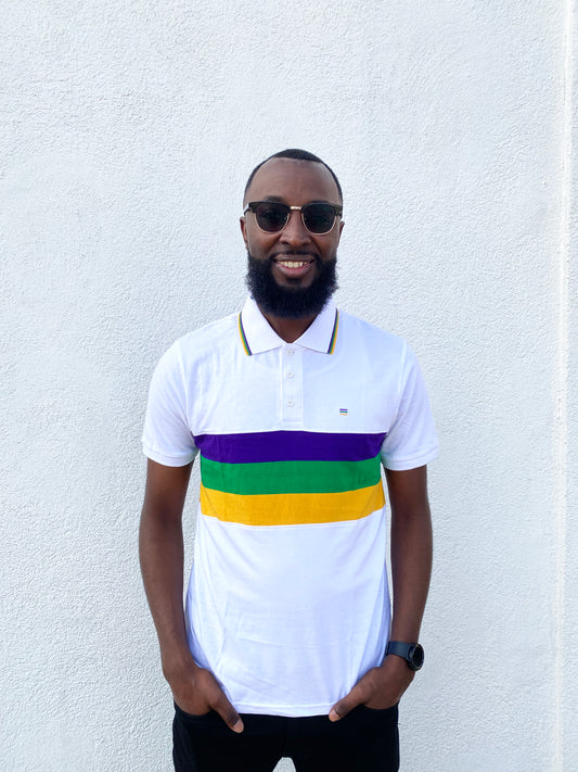 White Chest Stripe Adult Short Sleeve