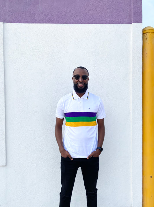 White Chest Stripe Adult Short Sleeve