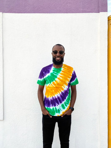 Playera de manga corta para adulto con estampado Tie Dye Wave