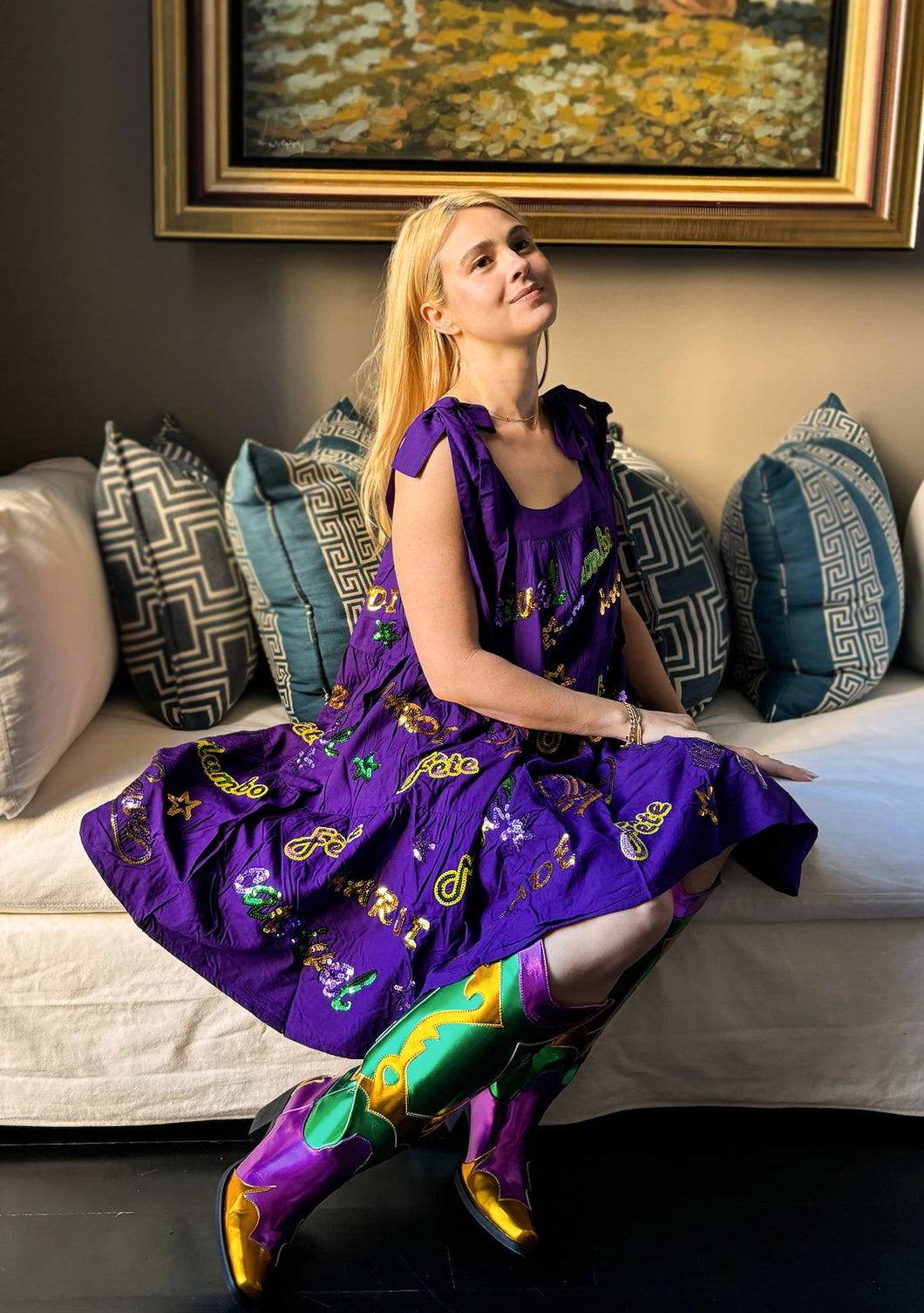 Adult Mardi Explosion Viscose Dress - Purple