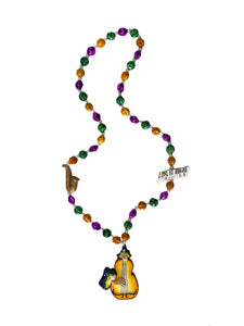 Bass Instruments Trio on Purple Green Gold Specialty Beads
