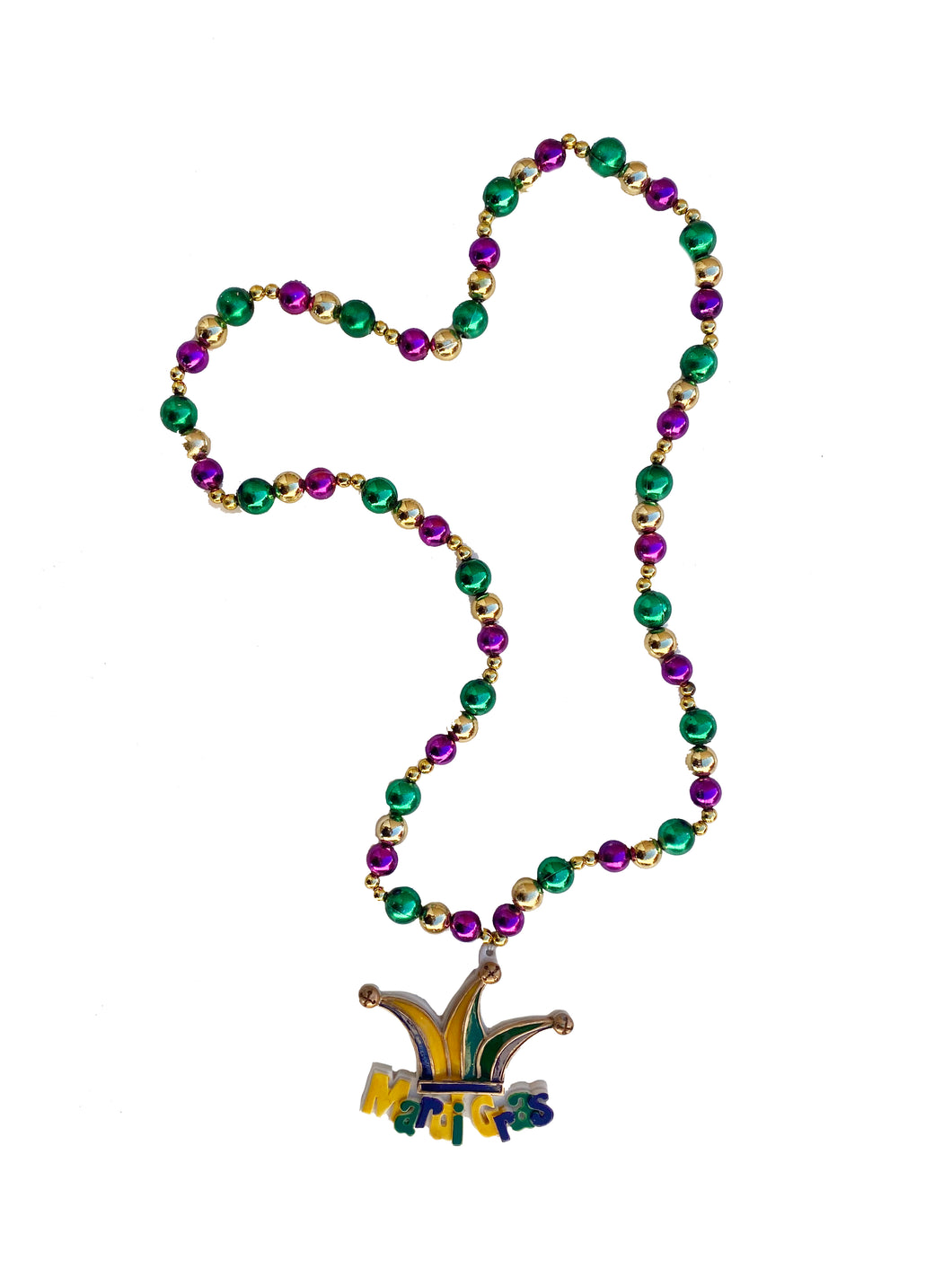 Mardi Gras Jester Hat on Purple, Green, and Gold Specialty Bead