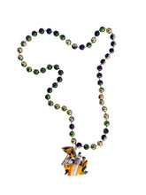 Second Line Medallion on Purple, Green, and Gold Specialty Bead