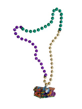 Mardi Float with King Medallion on Purple, Green, and Gold Specialty Bead