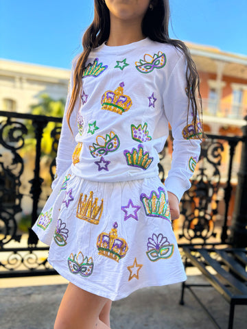 Jupe-short Junior Crown - Blanc