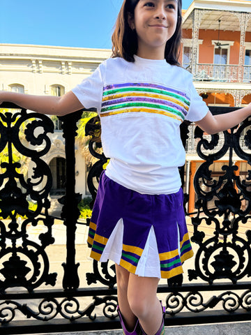 Falda pantalón plisada Junior - Morado