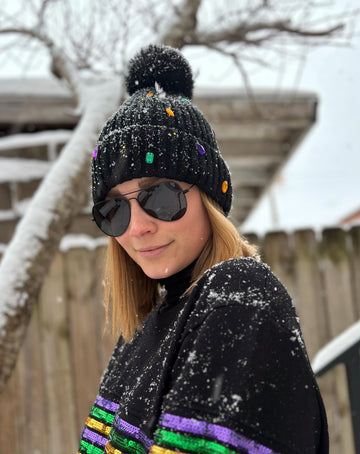 Gorro de strass - Negro