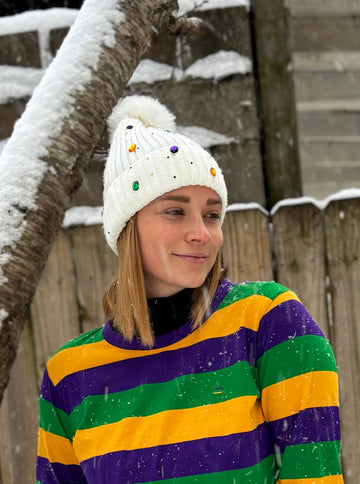 Gorro de diamantes de imitación - Blanco