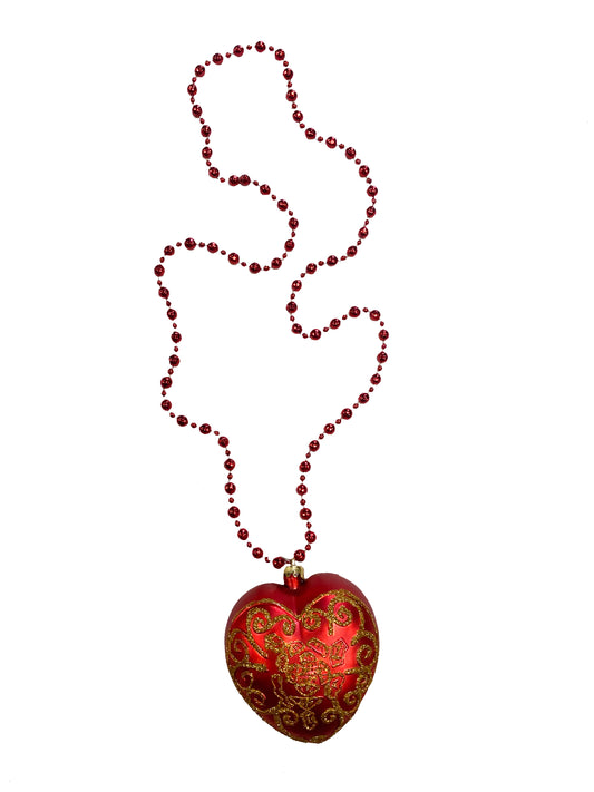 Perle Cœur Rouge Art Déco