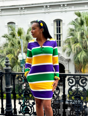 Robe rugby adulte à larges rayures