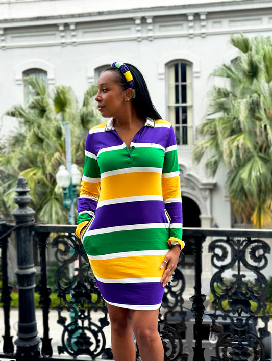 Robe rugby adulte à larges rayures