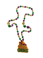 Mardi Gras Glitter Medallion on Purple Green Gold Specialty Beads