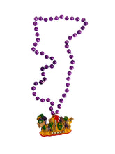Jester Face Mardi Gras Float on Purple Specialty Bead