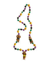 See No Hear No Evil Bear Trio on Purple, Green, and Gold Specialty Bead