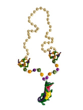 Alligator Lets Party Medallions on Purple, Green, and Gold Specialty Beads