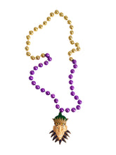 Winking Jester Medallion on Purple and Gold Specialty Bead