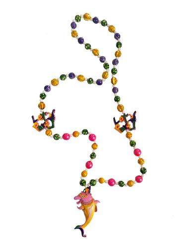 Dolphin Lets Party Medallions on Multicolor Specialty Beads