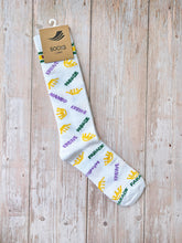 White Mardi Gras Ribbed Socks (Toddlers, Kids, and Adults)