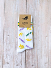 White Mardi Gras Ribbed Socks (Toddlers, Kids, and Adults)