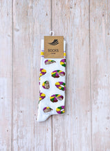 White Let Them Eat King Cake Ribbed Socks (Toddlers, Kids, and Adults)