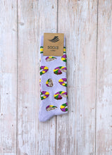 Lavender Let Them Eat King Cake Ribbed Socks (Toddlers, Kids, and Adults)