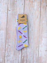 Lavender Mardi Gras Ribbed Socks (Toddlers, Kids, and Adults)