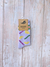 Lavender Mardi Gras Ribbed Socks (Toddlers, Kids, and Adults)