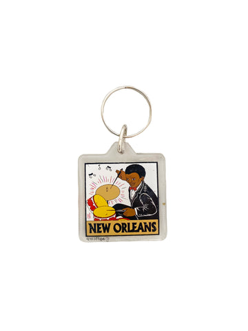 Porte-clés carré Batterie Jazz en Acrylique La Nouvelle-Orléans