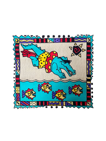 Camiseta infantil de cocodrilo buceador