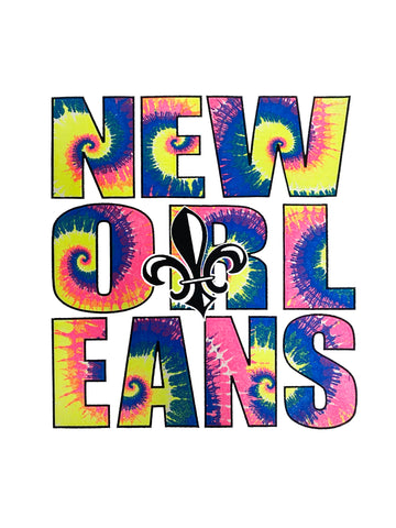 T-shirt Tie-Dye La Nouvelle-Orléans avec Fleur de Lys