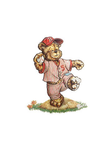 Camiseta Infantil de Oso Lanzador de Béisbol