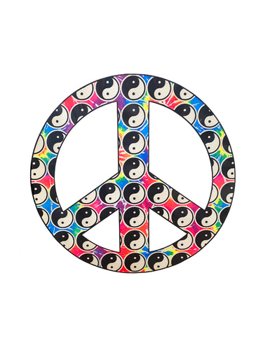 Tie Dye Peace Sign and Yin Yang T-Shirt