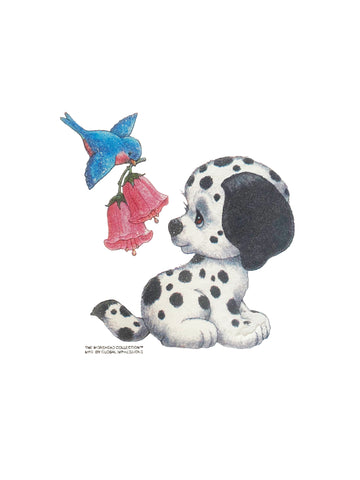 Camiseta infantil de Dálmata y Pájaro Azul