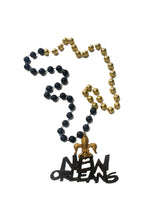 New Orleans Fleur De Lis Medallion on Black and Gold Specialty Bead
