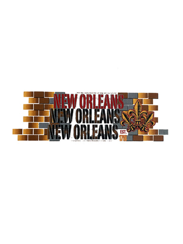 New Orleans with Fleur De Lis and Bricks T-Shirt