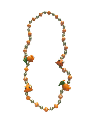 Hula Goldfish Medallions on Orange and Pearl Specialty Bead