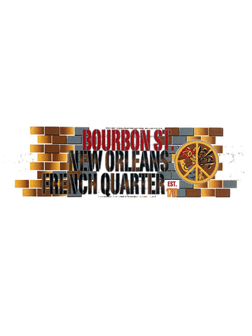 T-Shirt La Nouvelle-Orléans Bourbon Street avec signe de la paix et briques