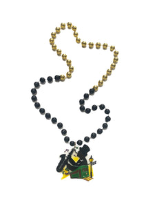 Street Musician (Saxophone Player), Streetcar and Street Lamp on a Black and Gold Specialty Beads