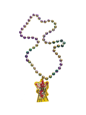 Médaillon de parade d'observation d'écrevisses sur un collier de perles spécial violet, vert et or
