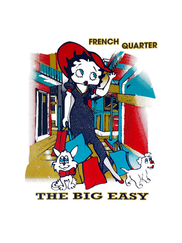 Camiseta de cuello de pico entallada Betty Boop French Quarter
